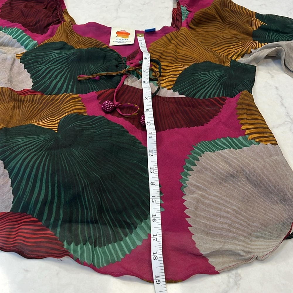 Anthropologie Farm Rio Katalina Top Long Sleeves Size Small‎ - Picture 9 of 11